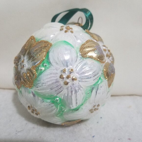 The Garden of Mary Vatican Library Collection Blown‎ Ornament floral white gold - Picture 2 of 9